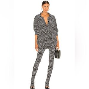 Norma Kamali Oversized Boyfriend NK Shirt in Large Glenn Plaid Tweed